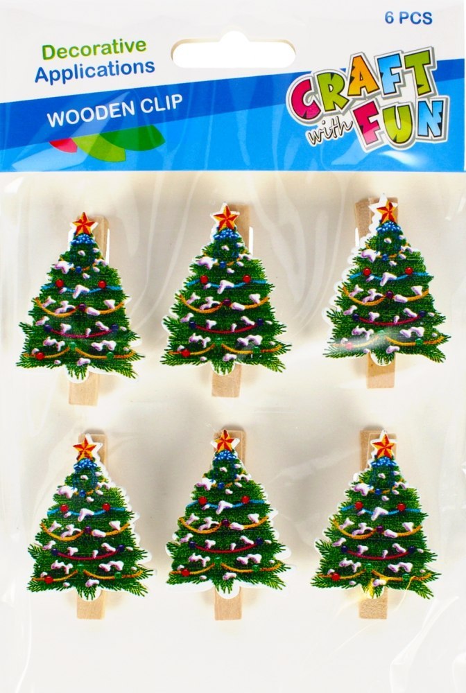 WOODEN CLIPS CHRISTMAS TREE CRAFT WITH FUN 480394